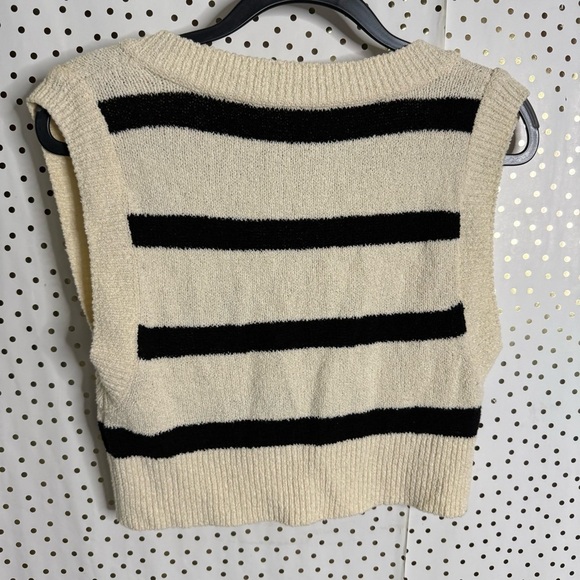 Free People Cream and Black Striped Knit Vest - Picture 6 of 7